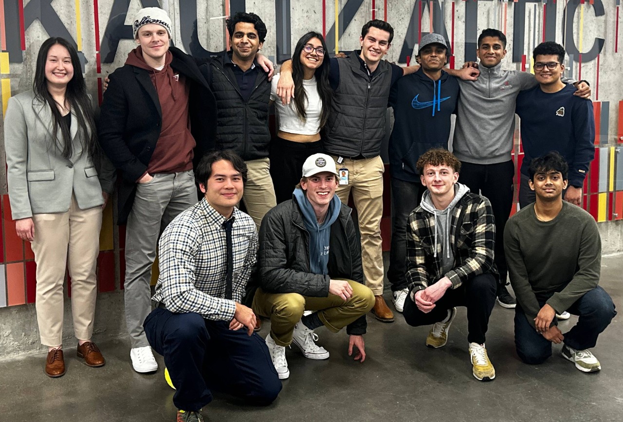 Bearcats Ventures students pose for a picture in the Kautz Attic.