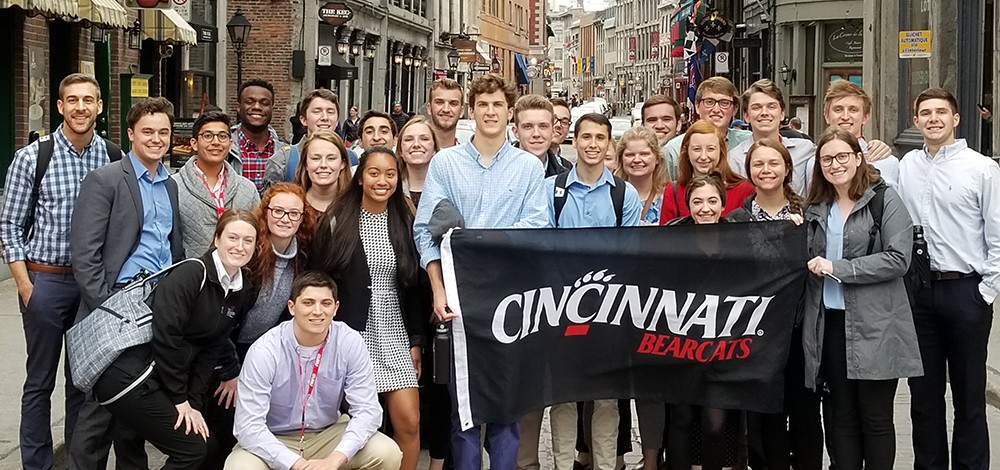 Group photo of Kolodzik Business Scholars on 2018 Montreal trip