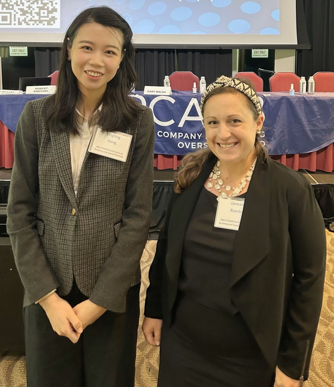Lingting Jiang and Janean Rundo at the PCAOB conference.